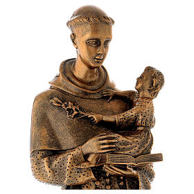 Heiliger Anton aus Padua 60cm Marmorpulver Bronzefinish für AUSSENGEBRAUCH