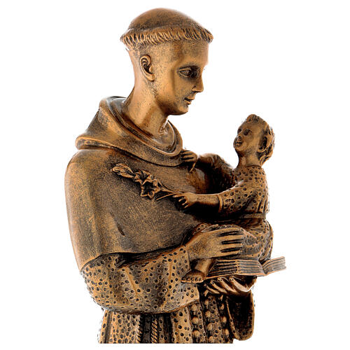 Heiliger Anton aus Padua 60cm Marmorpulver Bronzefinish für AUSSENGEBRAUCH 4