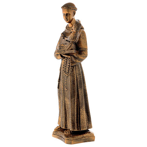 St. Anthony statue in bronzed marble powder composite 60 cm, OUTDOOR 3