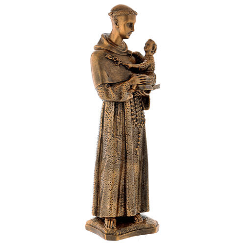 St. Anthony statue in bronzed marble powder composite 60 cm, OUTDOOR 5