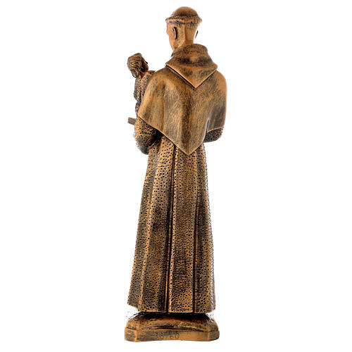 St. Anthony statue in bronzed marble powder composite 60 cm, OUTDOOR 6