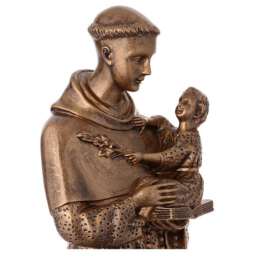 St. Anthony statue in bronzed marble powder composite 60 cm, OUTDOOR 6