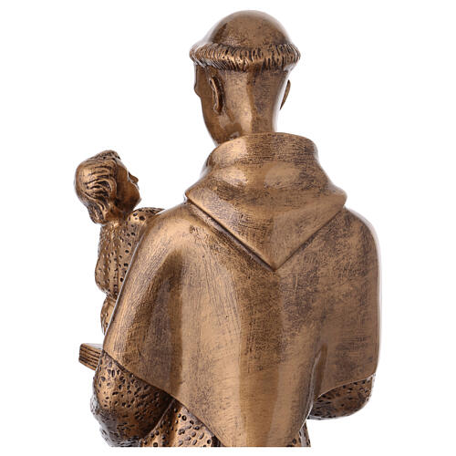St. Anthony statue in bronzed marble powder composite 60 cm, OUTDOOR 7