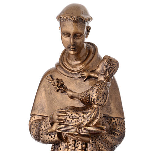 Saint Antoine de Padoue 60 cm marbre Carrare reconstitué effet bronze POUR EXTÉRIEUR 4