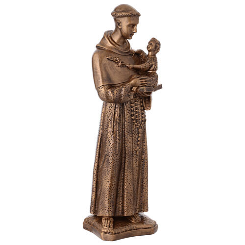 Saint Antoine de Padoue 60 cm marbre Carrare reconstitué effet bronze POUR EXTÉRIEUR 5