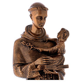 Statue in polvere di marmo di Carrara: Sant'Antonio da Padova 60 cm bronzato polvere di marmo PER ESTERNO