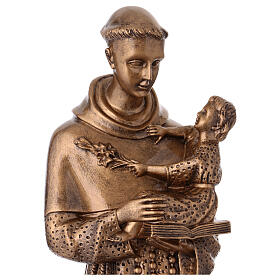 Sant'Antonio da Padova 60 cm bronzato polvere di marmo PER ESTERNO