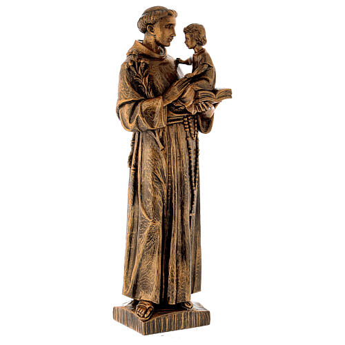 St. Anthony statue in bronzed marble powder composite 65 cm, OUTDOOR 3