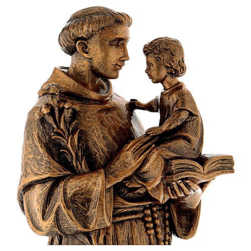 St. Anthony statue in bronzed marble powder composite 65 cm, OUTDOOR 4