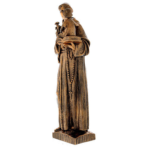 St. Anthony statue in bronzed marble powder composite 65 cm, OUTDOOR 5
