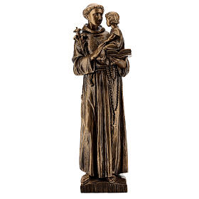 Statue in polvere di marmo di Carrara: Statua Sant'Antonio 65 cm polvere di marmo bronzata PER ESTERNO