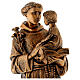 Statua Sant'Antonio 65 cm polvere di marmo bronzata PER ESTERNO s2