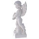 Angel with rose statue in polished white marble powder composite 60 cm, OUTDOOR s4