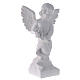 Angel with rose statue, 60 cm marble dust glossy white FOR OUTDOORS s5