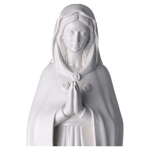 Our Lady of the Mystical Rose 70 cm white synthetic marble 2