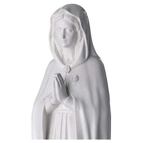 Our Lady of the Mystical Rose 70 cm white synthetic marble 4