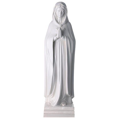 Virgen Rosa Mística 70 cm mármol sintético blanco 1