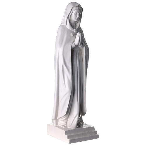 Virgen Rosa Mística 70 cm mármol sintético blanco 5