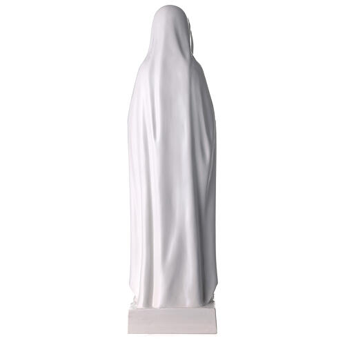 Virgen Rosa Mística 70 cm mármol sintético blanco 7
