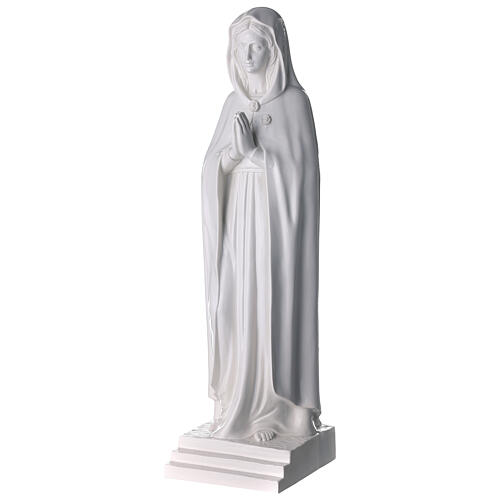 Madonna Rosa Mistica 70 cm marmo sintetico bianco 3
