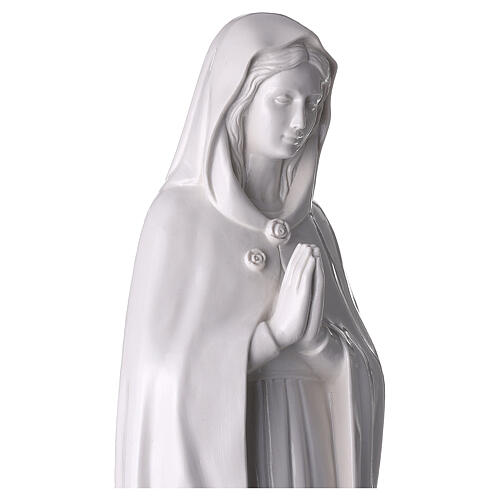 Our Lady Rosa Mystica, 70 cm synthetic white marble 6