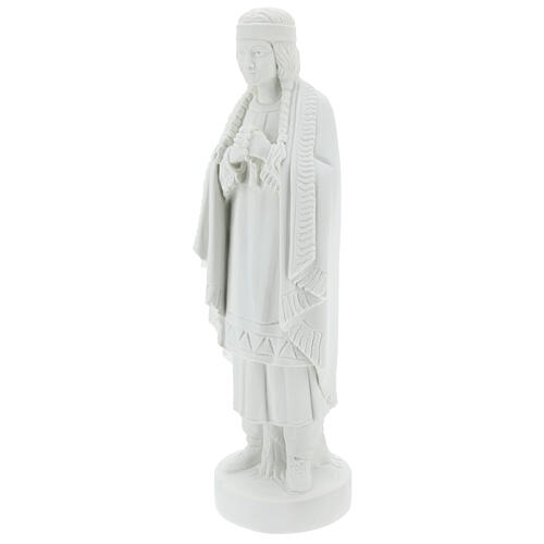 Estatua Santa Caterina Tekakwitha 55 cm polvo mármol blanco 3