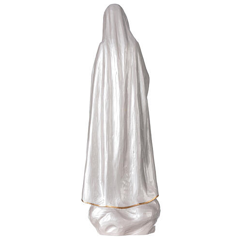 Estatua Virgen Fátima polvo mármol nacarado oro 60 cm 8