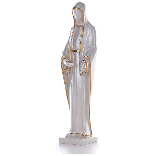 Estatua Virgen Milagrosa polvo mármol nacarado motivos oro 3