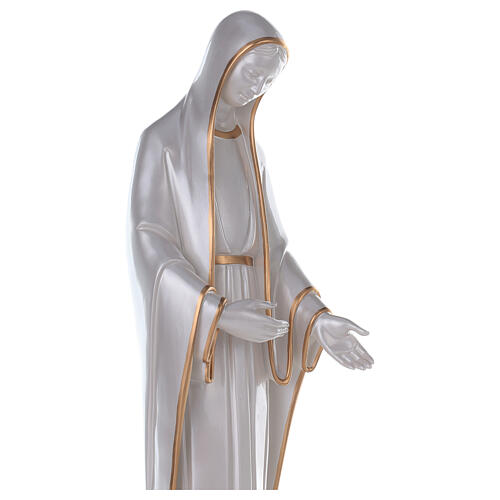 Miraculous Mary statue in reconstituted marble mother of pearl gold decor 4