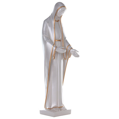 Miraculous Mary statue in reconstituted marble mother of pearl gold decor 5