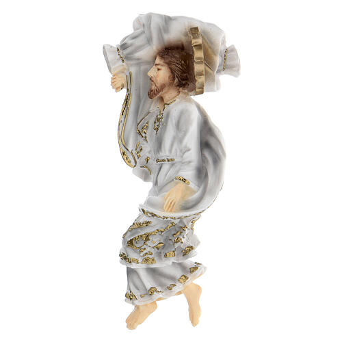 Sleeping St Joseph statue white robes reconstituted marble 12 cm 3