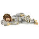 Schlafender Sankt Joseph aus Marmorstaub mit goldfarbigen Verzierungen, 20 cm s1