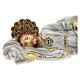 Schlafender Sankt Joseph aus Marmorstaub mit goldfarbigen Verzierungen, 20 cm s2