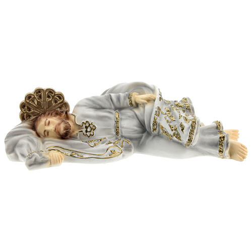 Sleeping Saint Joseph, golden details, marble dust, 20 cm 1