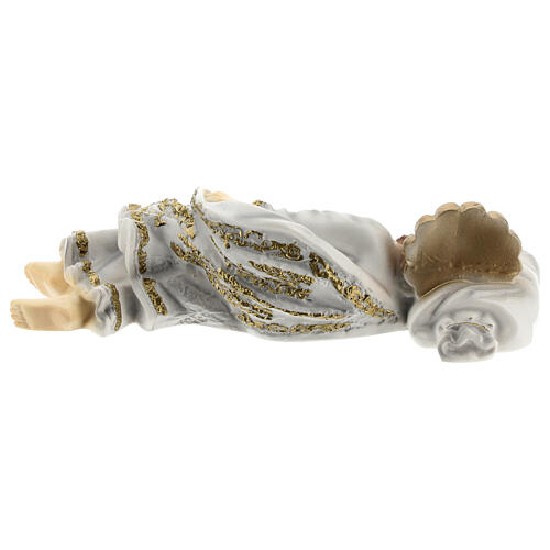 Sleeping Saint Joseph, golden details, marble dust, 20 cm 4