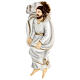 Schlafender Sankt Joseph aus Marmorstaub mit weißem Gewand, 40 cm AUßEN s4