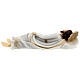 Schlafender Sankt Joseph aus Marmorstaub mit weißem Gewand, 40 cm AUßEN s5