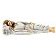 Sleeping Saint Joseph statue white robes reconstituted marble 40 cm OUTDOORS s1
