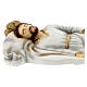 Sleeping Saint Joseph statue white robes reconstituted marble 40 cm OUTDOORS s3