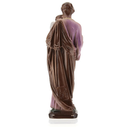 St Joseph statue with Child painted reconstituted marble 15 cm 5