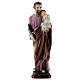 St Joseph statue with Child painted reconstituted marble 15 cm s1
