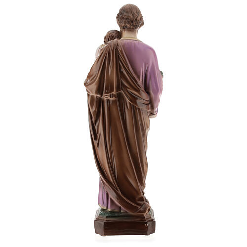 St Joseph with Jesus, painted statue, marble dust, 30 cm, OUTDOOR 6