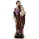 St Joseph with Child Jesus statue in painted reconstituted marble 30 cm OUTDOORS s1