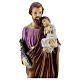 St Joseph with Child Jesus statue in painted reconstituted marble 30 cm OUTDOORS s2
