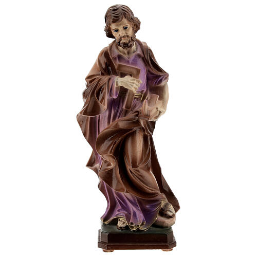 Sankt Joseph der Handwerker aus bemaltem Marmorstaub, 20 cm 1