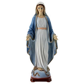 Our Lady of Grace painted reconstituted marble 40 cm OUTDOORS