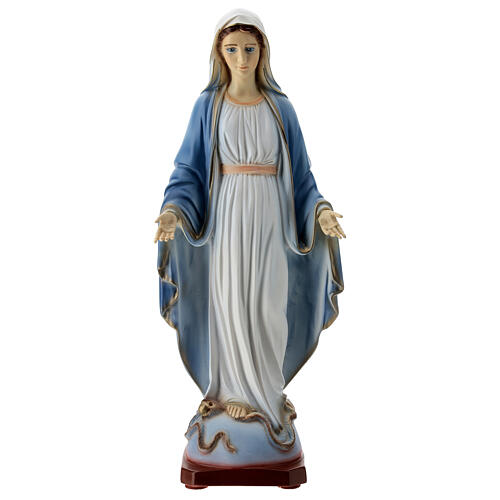 Our Lady of Grace painted reconstituted marble 40 cm OUTDOORS 1