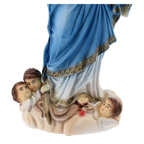 Virgen Inmaculada polvo de mármol pintada 30 cm EXTERIOR 3