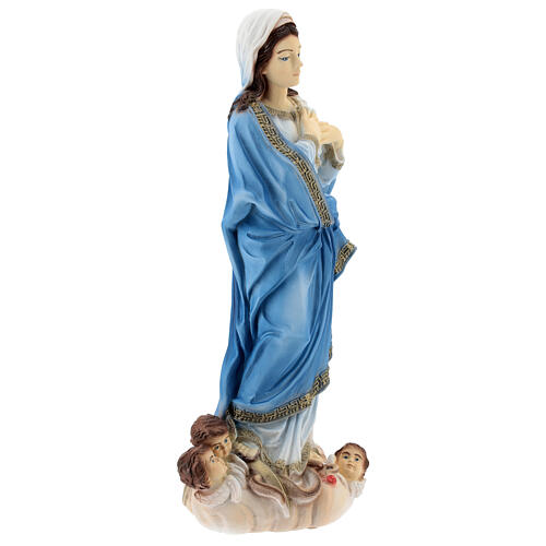 Virgen Inmaculada polvo de mármol pintada 30 cm EXTERIOR 5