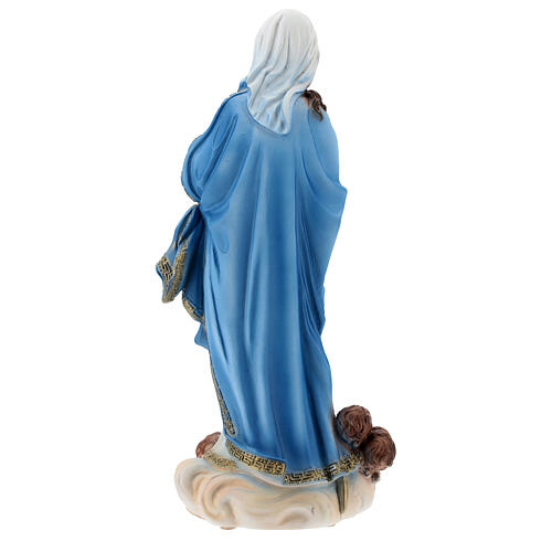 Virgen Inmaculada polvo de mármol pintada 30 cm EXTERIOR 6
